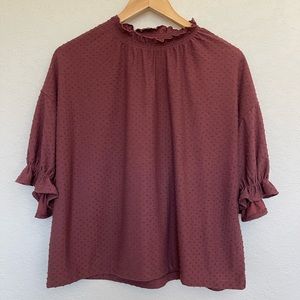 Madewell Texture & Thread Clipdot Ruffle Top